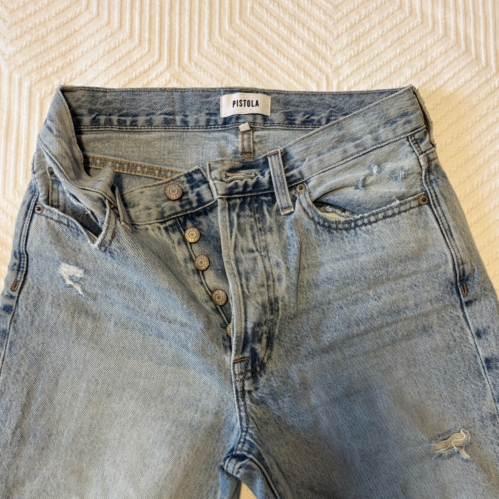 pistola Light Blue High-Rise Button-Fly Jeans